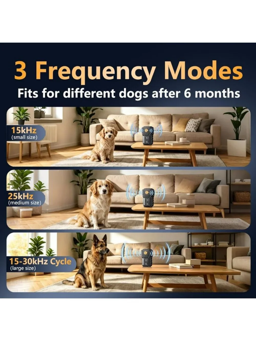Ultrasonic Anti-Bark Device for Dogs - 3 Modes Bark Control Training Tool